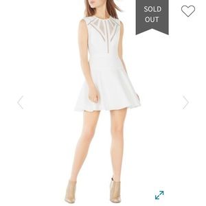 White fit and flare BCBG bachelorette dress